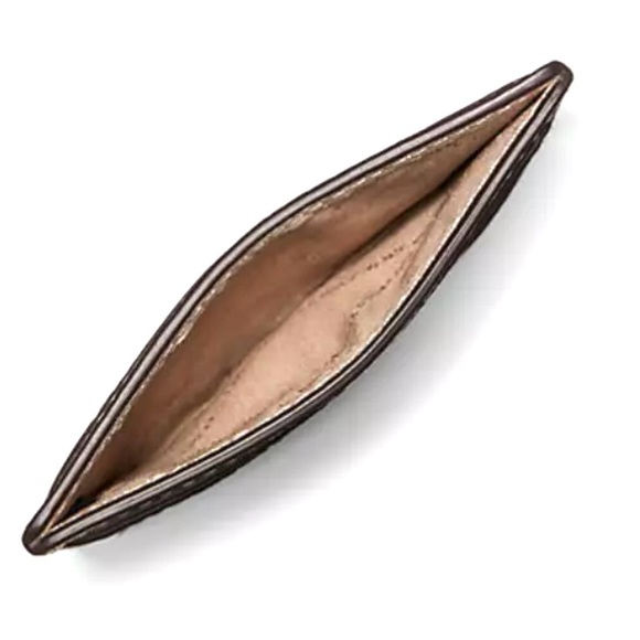 🆕 NWT Michael Kors Reed Pebbled Leather Card Wallet in Camel - Picture 4 of 6